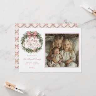 Invitación Árbol de Navidad tradicional rosa Foto de Pinkma