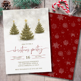 Invitación Árbol de Navidad verde acuarela Fiesta corporativa