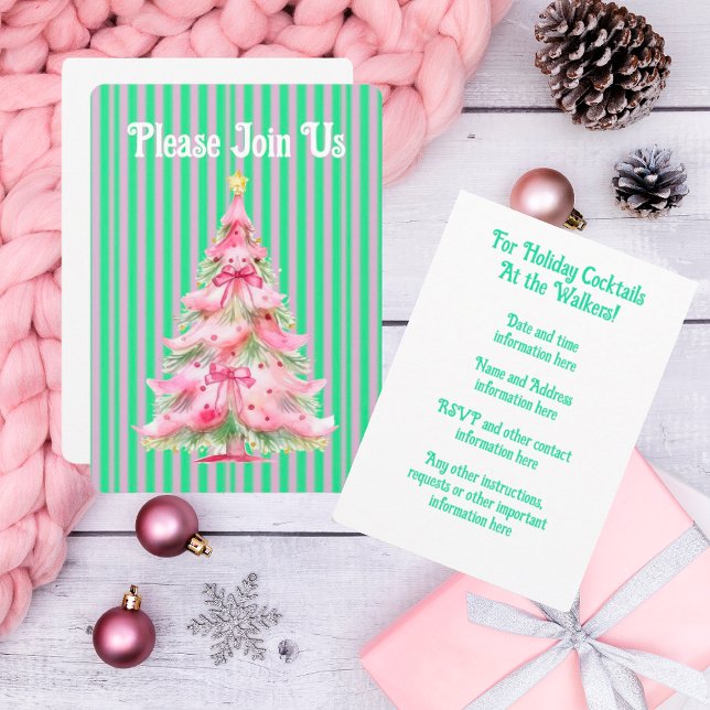 Invitación Árbol de Navidad verde dulce personalizado (Start planning your parties!)