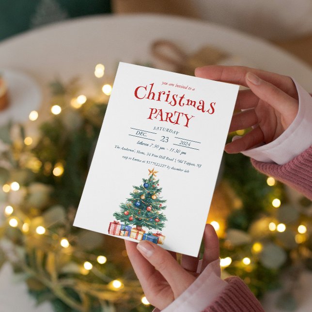 Invitación Árbol De Navidad Y Presenta Fiesta De Navidades (Subido por el creador)