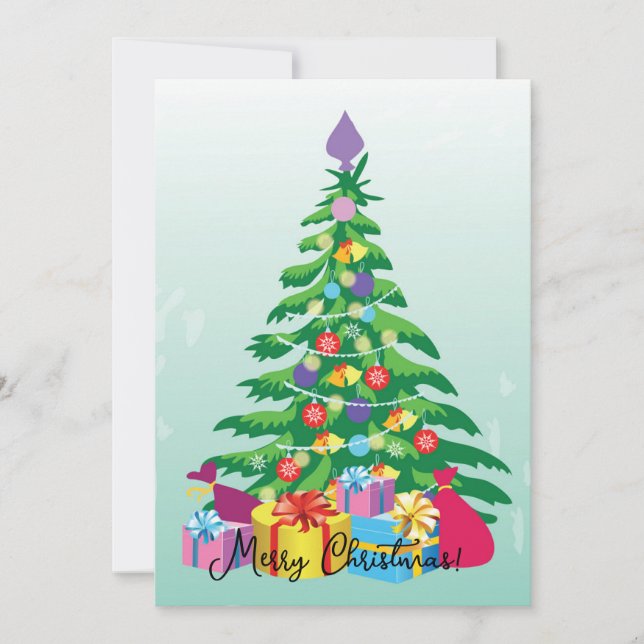 Invitación Árbol de Navidad y regalos (Anverso)