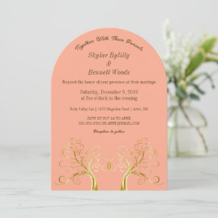 Invitación Árbol de oro moderno