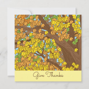 Invitación Árbol de Otoño Colorido Personalizado Agradece