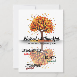 Invitación Árbol de Otoño Feliz Día de Acción de Gracias Bend