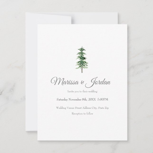 Invitación Árbol de pájaros acuáticos (Anverso)