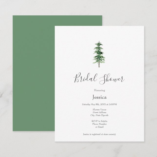 Invitación Árbol de pájaros acuáticos (Anverso / Reverso)
