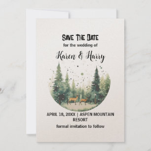 Invitación Árbol De Pino De Nieve De Montaña Vacacional Guard