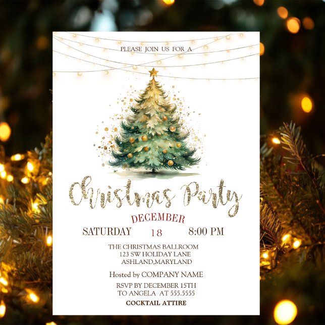 Invitación Árbol de pinos,Fiesta de Navidades verdes de caden (Subido por el creador)
