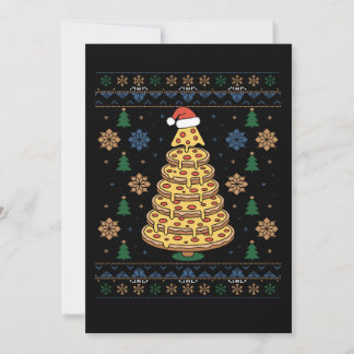 Invitación Árbol de Pizza de Navidad Sombrero de Santa Jersey