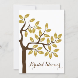 Invitación árbol de Relieve metalizado dorado boda moderno de