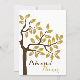 Invitación Árbol de Relieve metalizado dorado ensayo moderno