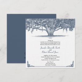 Invitación Árbol de roble mossy en Boda azul