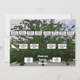 Invitación Árbol de verano de 3 generaciones de Reunión famil