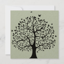 Invitación Árbol de vida en blanco y negro