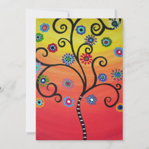 Invitación ÁRBOL del mitzvah del palo de la barra DE LAS