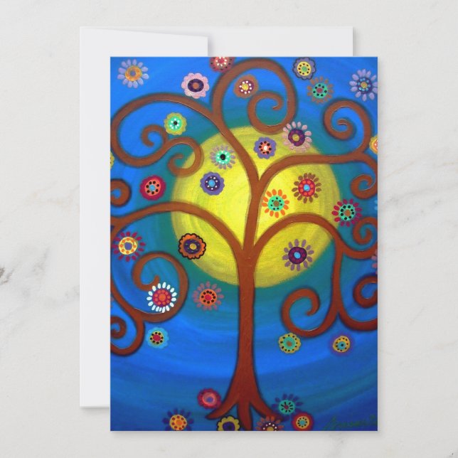 Invitación ÁRBOL del mitzvah del palo de la barra DE LAS (Anverso)