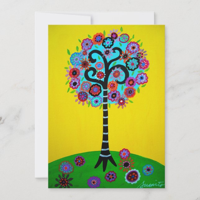INVITACIÓN ÁRBOL DEL PALO MITZVAH DE LA BARRA DE LA VIDA (Anverso)
