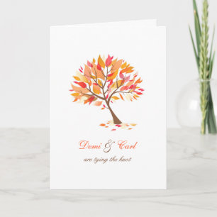 Invitación Árbol del tema del otoño doblado casando la