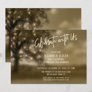 Invitación Árbol Etéreo con Luces Celebre con Nosotros Recepc