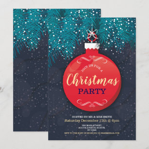 Invitación Árbol Fiesta festivo de los navidades Bauble