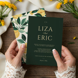 Invitación Árbol floral de flores de limón Boda verde elegant