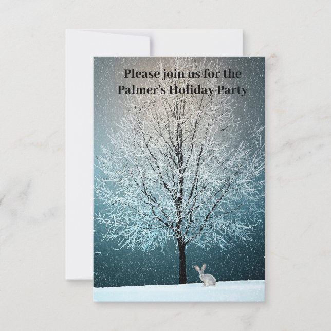 Invitación Árbol helado en la tarde (Anverso)