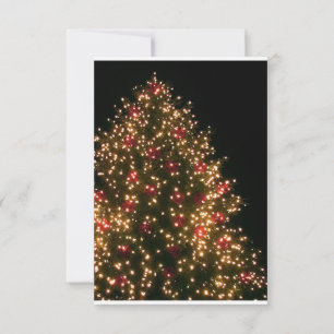 Invitación Árbol iluminado sobre RSVP de boda de Navidad negr