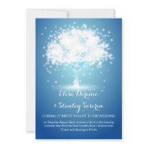 Árbol mágico, luces brillantes boda azul