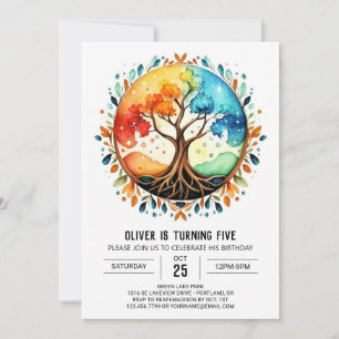 Invitación Árbol mágico Personalizado de la vida Cumpleaños