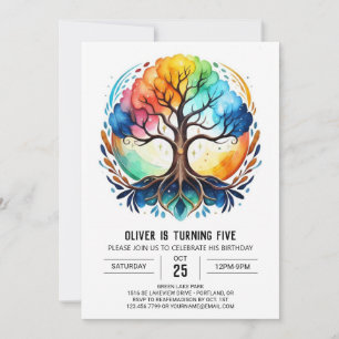 Invitación Árbol modificable de la naturaleza Cumpleaños