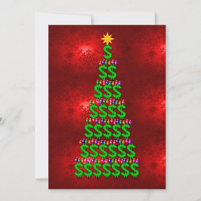 Invitación Árbol monetario de los Navidades (Anverso)