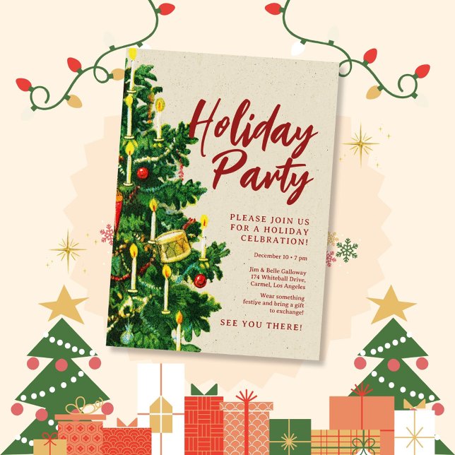 Invitación Árbol navideño de fiestas navideñas (Subido por el creador)