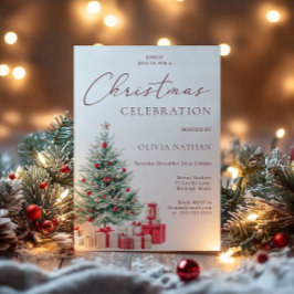 Invitación Árbol navideño festivo y Fiesta Navidades