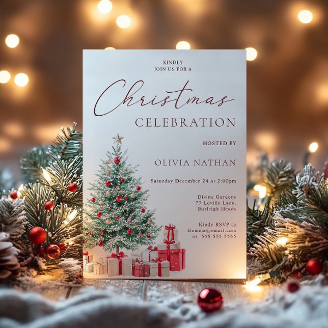 Invitación Árbol navideño festivo y Fiesta Navidades (Subido por el creador)