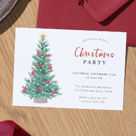 Invitación Árbol navideño simple Fiesta elegante