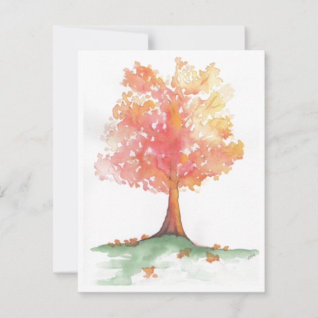 Invitación Árbol otoñal (Anverso)