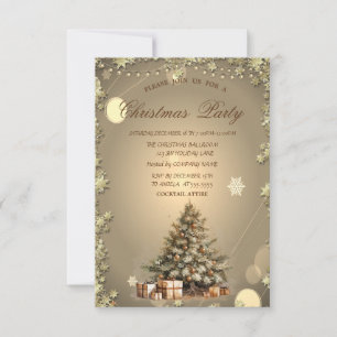 Invitación Árbol,Regalos Piñas Estrellas Navidad