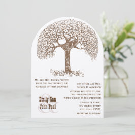 Invitación Árbol Rústico de Swirl Marrón Amor Boda de Woodlan