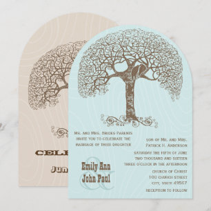 Invitación Árbol Rústico de Swirl Marrón Amor Boda de Woodlan