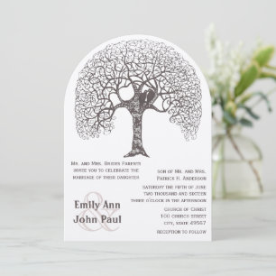 Invitación Árbol Rústico Marrón Ama a Boda de Woodland