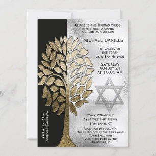 Invitación Árbol simple de barra Mitzvah
