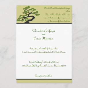Invitación árbol verde japonés de los bonsais de la