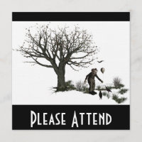 Árbol viejo del payaso del globo y pájaros negros