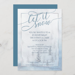 Invitación Árboles acuarelas de invierno