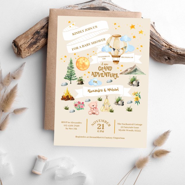 Invitación Árboles acuáticos de Baby Shower de aventura (Subido por el creador)