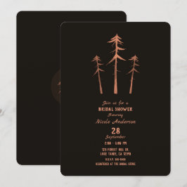 Invitación Árboles Altos de Bronce de Cobre Lluvia de Boda Rú