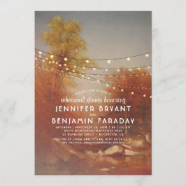 Invitación Árboles caídos y luces de cuerdas ensayo cena