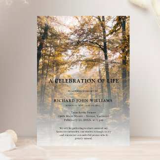 Invitación Árboles celebración de la naturaleza forestal del
