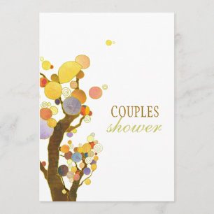 Invitación Árboles coloridos artísticos Bodas Ducha de pareja