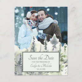 Invitación Árboles de acuarela de alta madera Foto Guardar fe